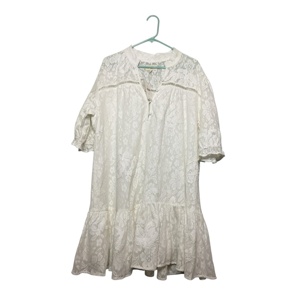 Women’s NWT Anthropologie Porridge Tiered Lace Tunic dress, size XL